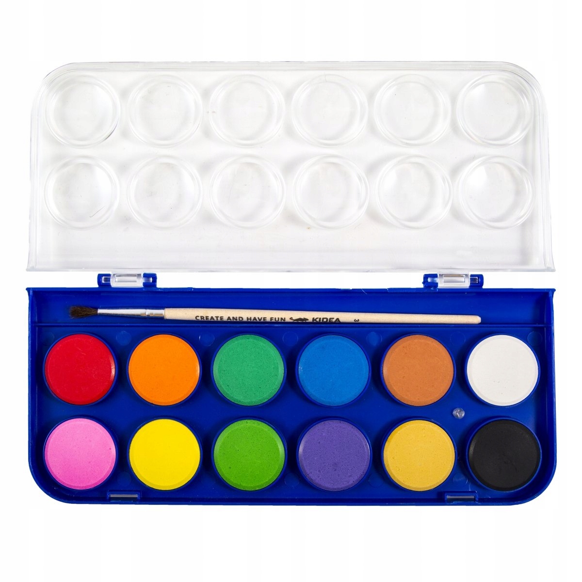 Farby Akwarelowe Szkolne Wodne 12 Kolorów Kidea FA12KKA Rodzaj farby akwarelowe