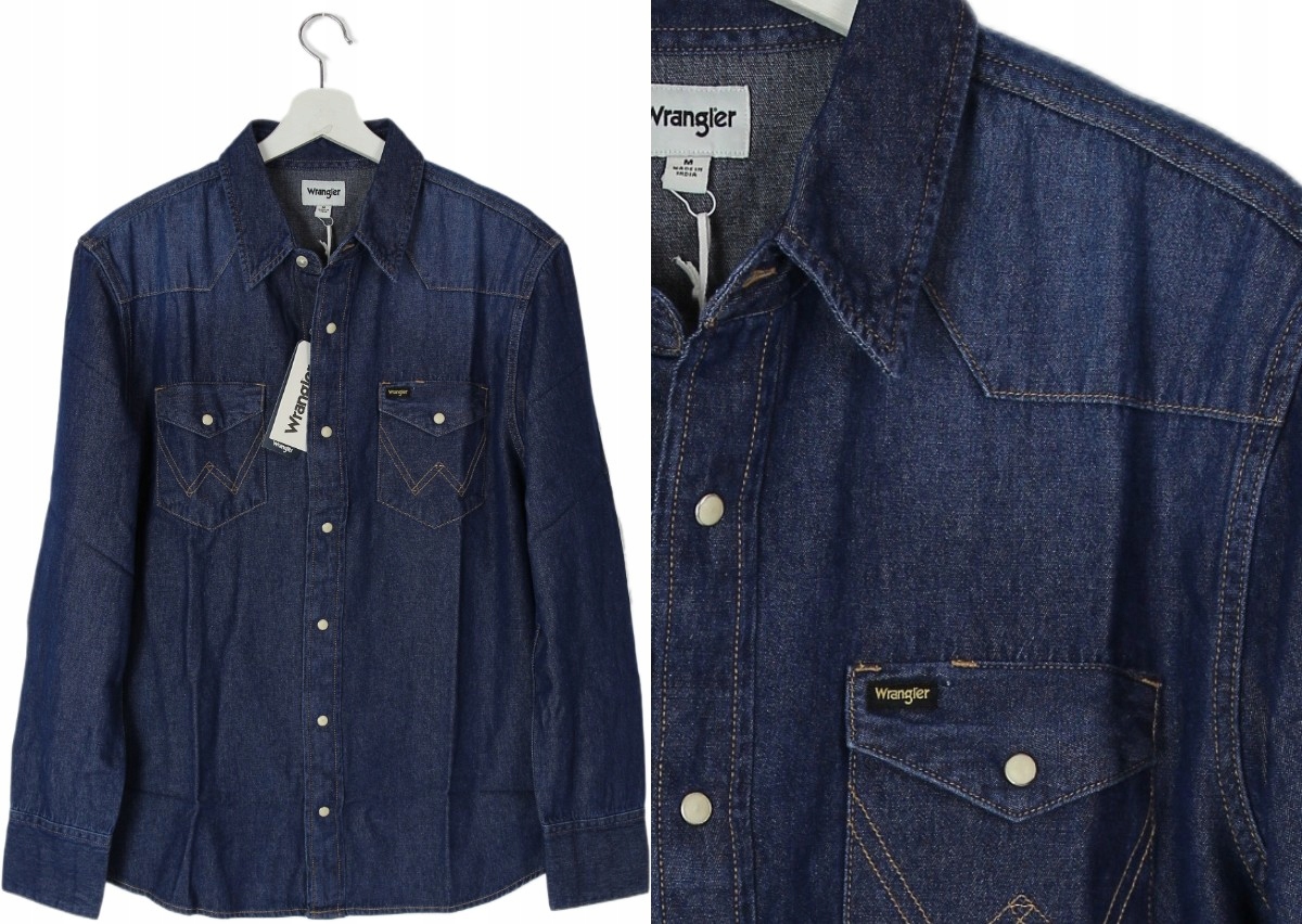 Wrangler 27MW Western Shirt Jeansowa Koszula Regular "dark Stone" 4XL