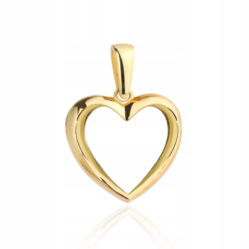 Zlatý přívěsek 585 obrys srdce velký dárek pro manželku pod stromeček 14k
