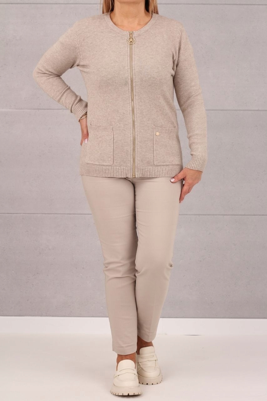 SWETER DAMSKI ROZPINANY DUŻE ROZMIARY NARZUTKA PROSTY BASIC Z KIESZENIAMI Płeć kobieta