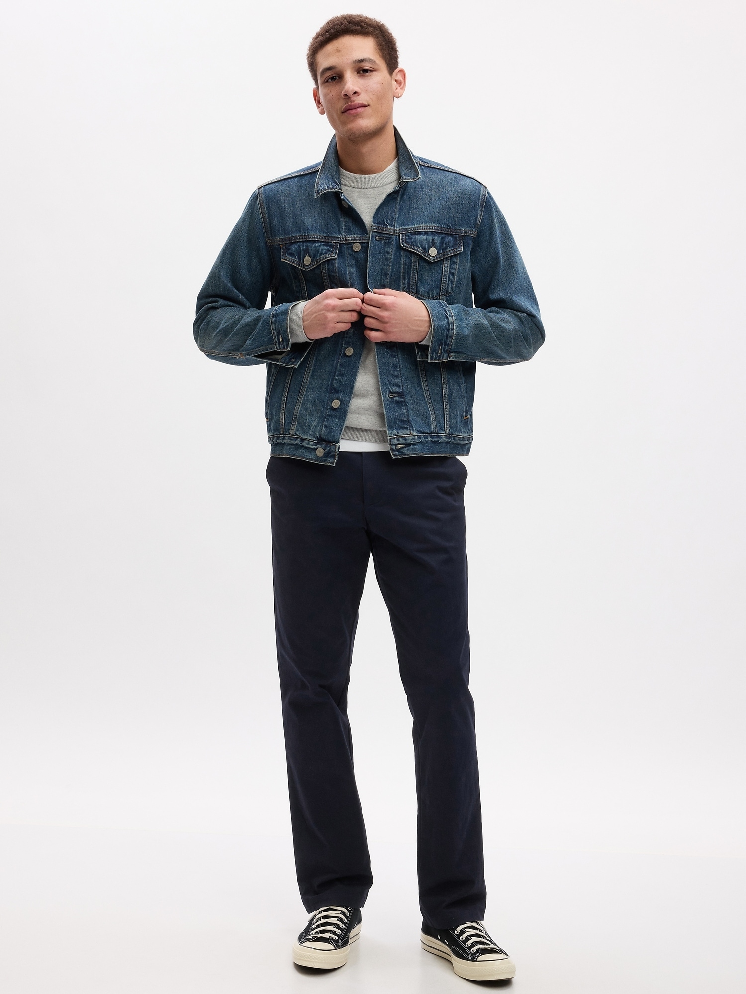 Gap Kalhoty modern khakis in straight fit with Flex modrá