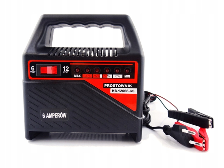 PROSTOWNIK ŁADOWARKA DO AKUMULATORA 6V 12V 6A
