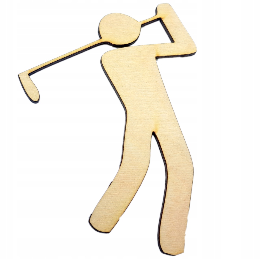 Golfista Golf dekor ze sklejki Do Decoupage 13cm