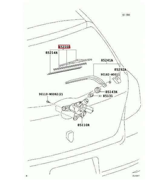 OE TOYOTA PIORO WYCIERACZKI TYL TOYOTA YARIS P9