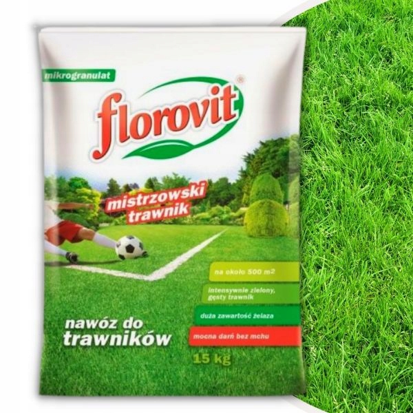 

Nawóz mistrzowski trawnik antymech Florovit 15 kg