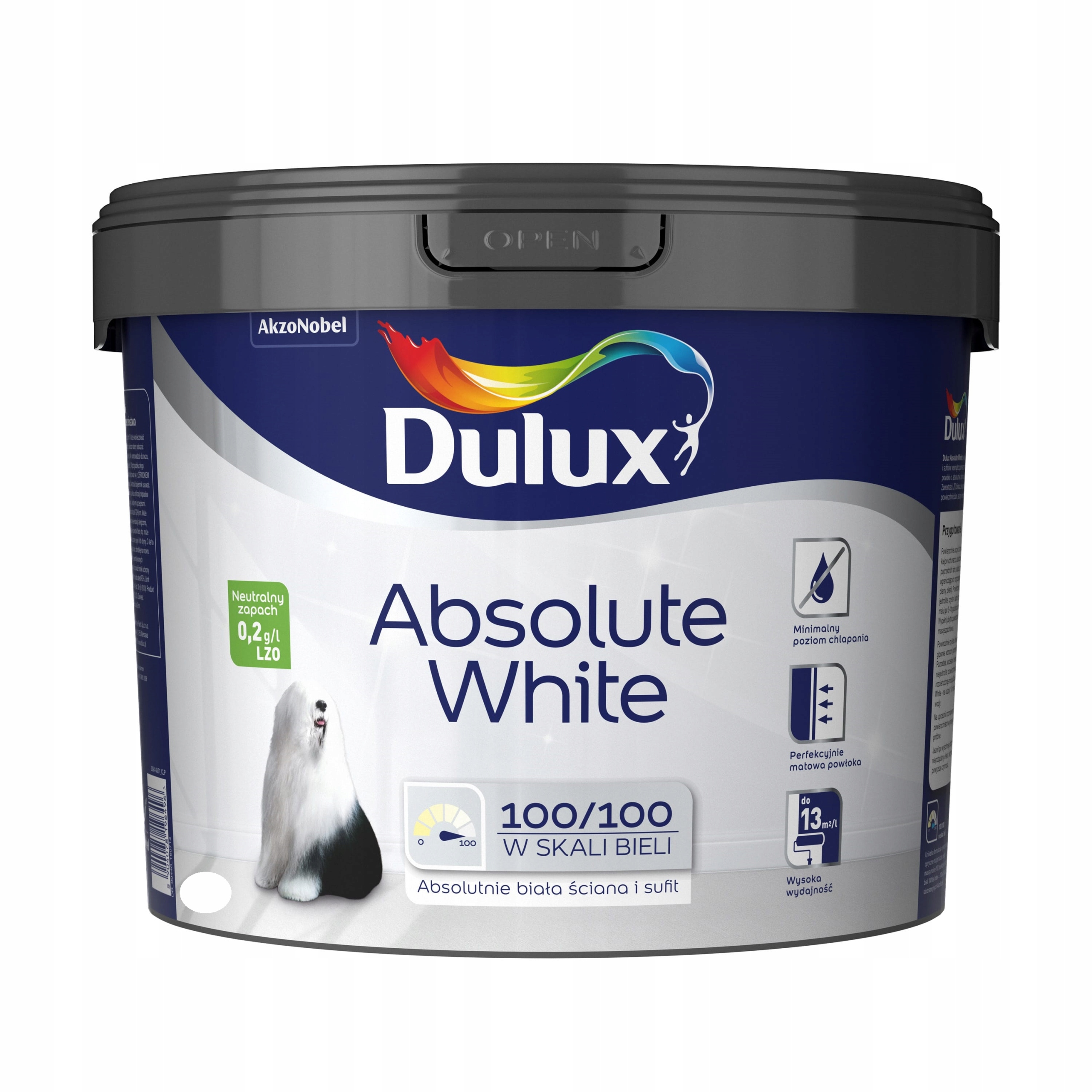 

Farba Biała Dulux Absolute White Emulsja 3L Wawa