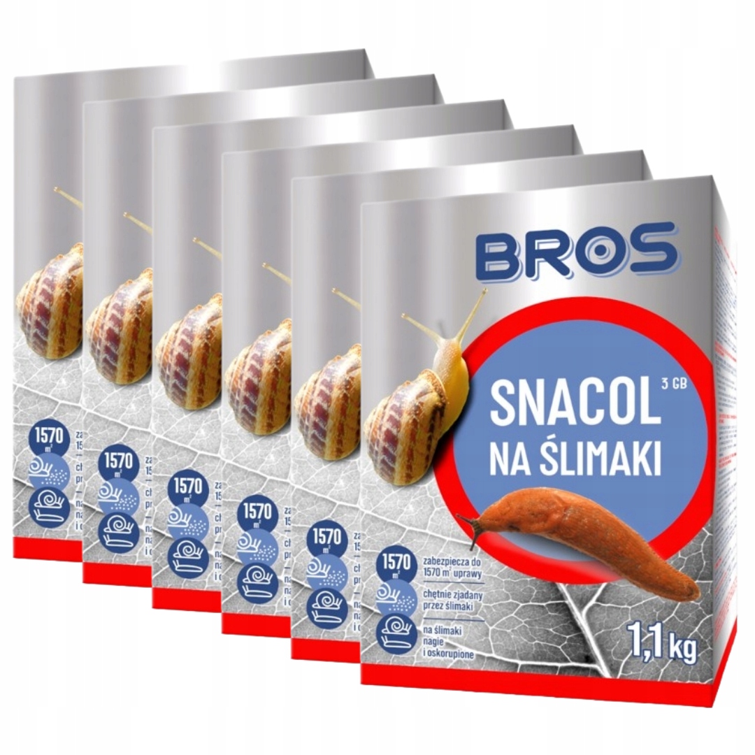 Snacol 3GB Bros 1,1 Kg Zwalcza Ślimaki Zestaw 6 sztuk!
