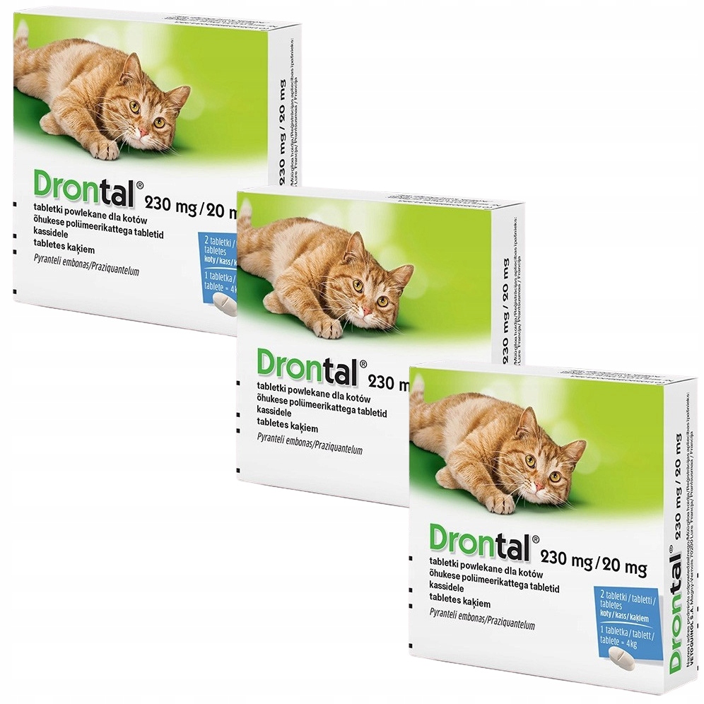 Vetoquinol Drontal Odrobaczenie Dla Kotów 3x2szt