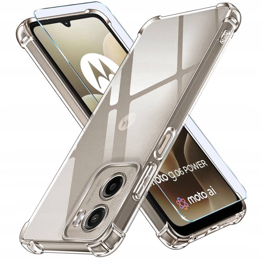 Pancerne Etui Case Clear Do Motorola Moto G06 G06 Power +szkło Hartowane