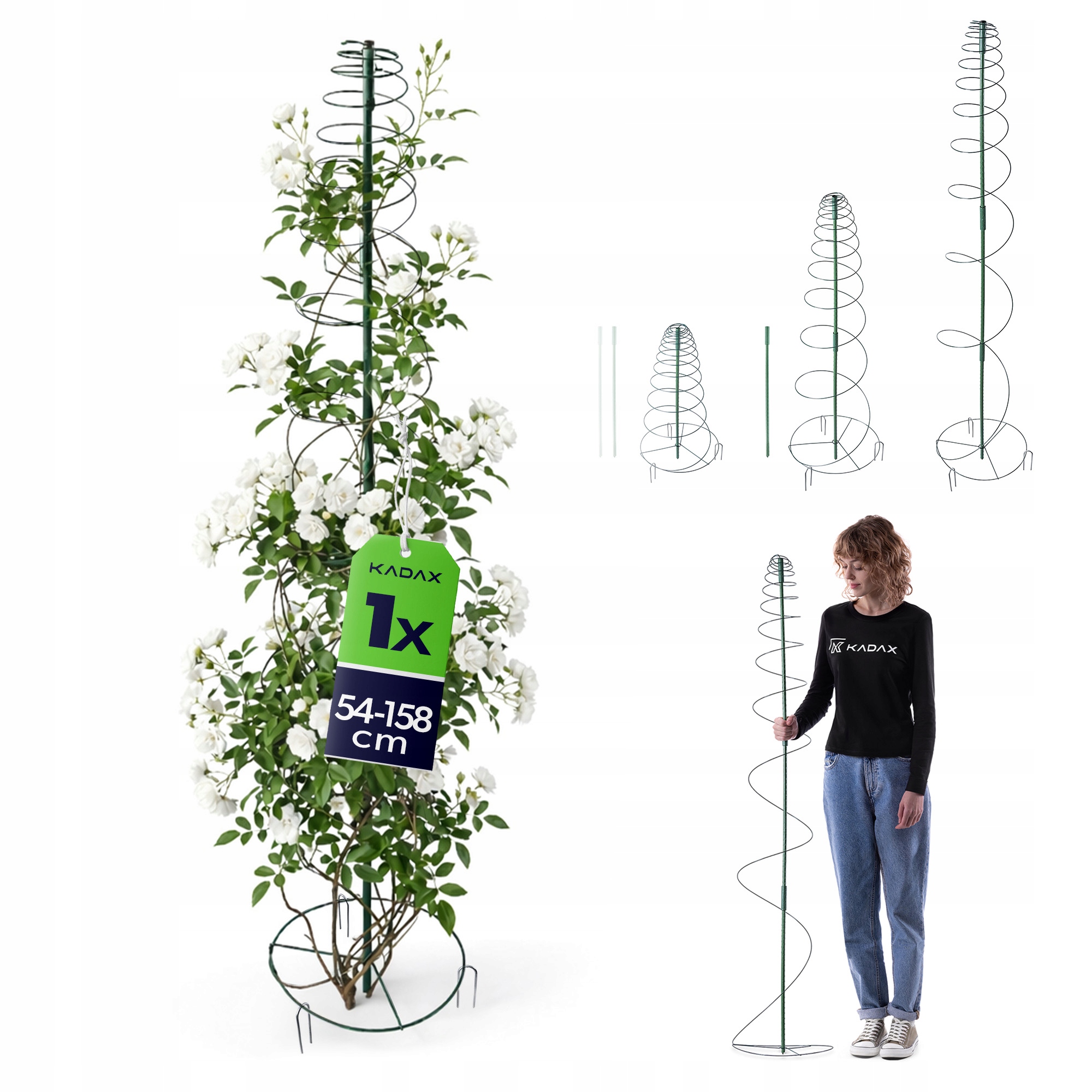 PODPORA DO ROŚLIN 54-158cm SPIRALNA KWIATÓW PODPÓRKA REGULOWANA DUŻA