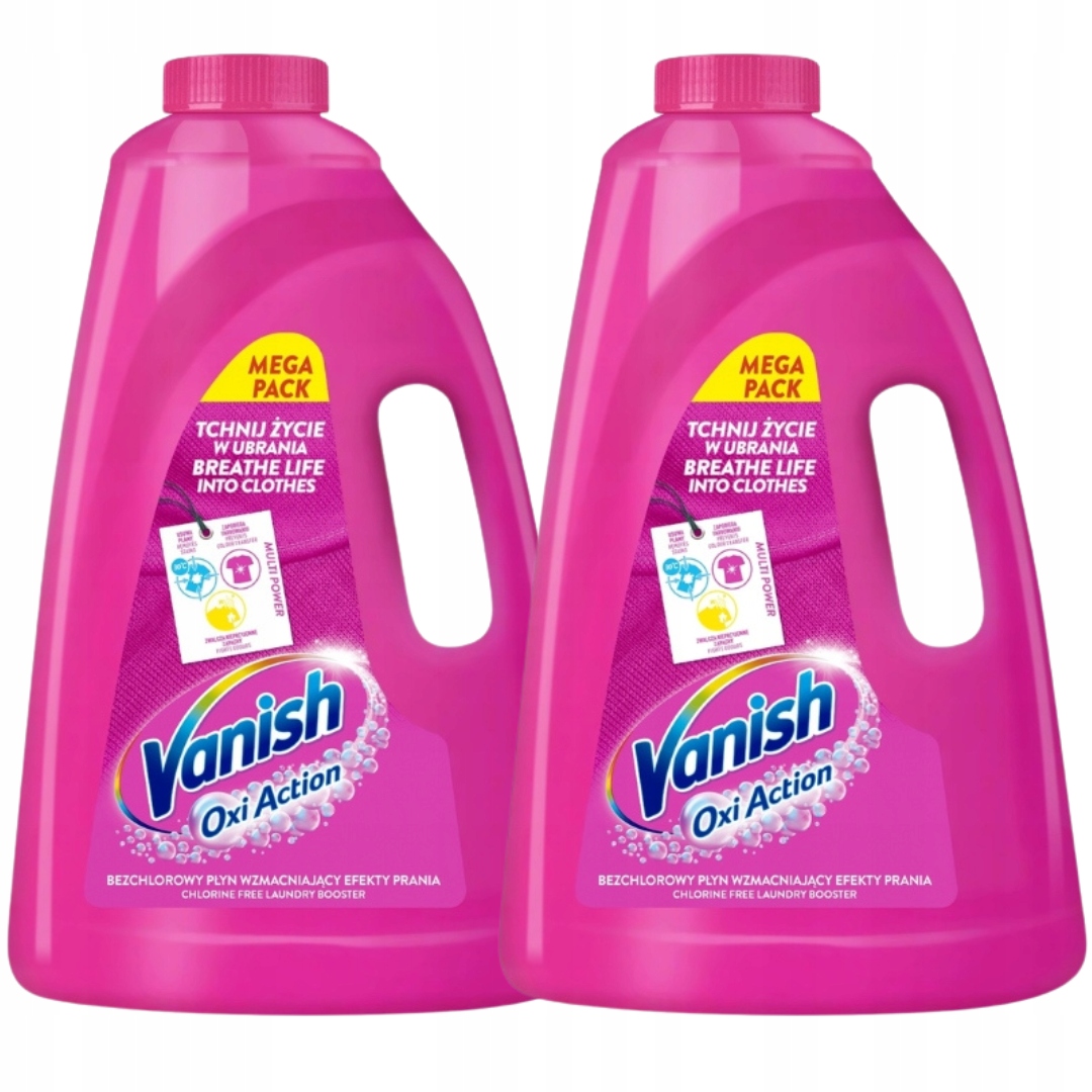 Levně Vanish Oxi Action Tekutý odstraňovač skvrn pro barvu Pink Sada 3l x2 kusy