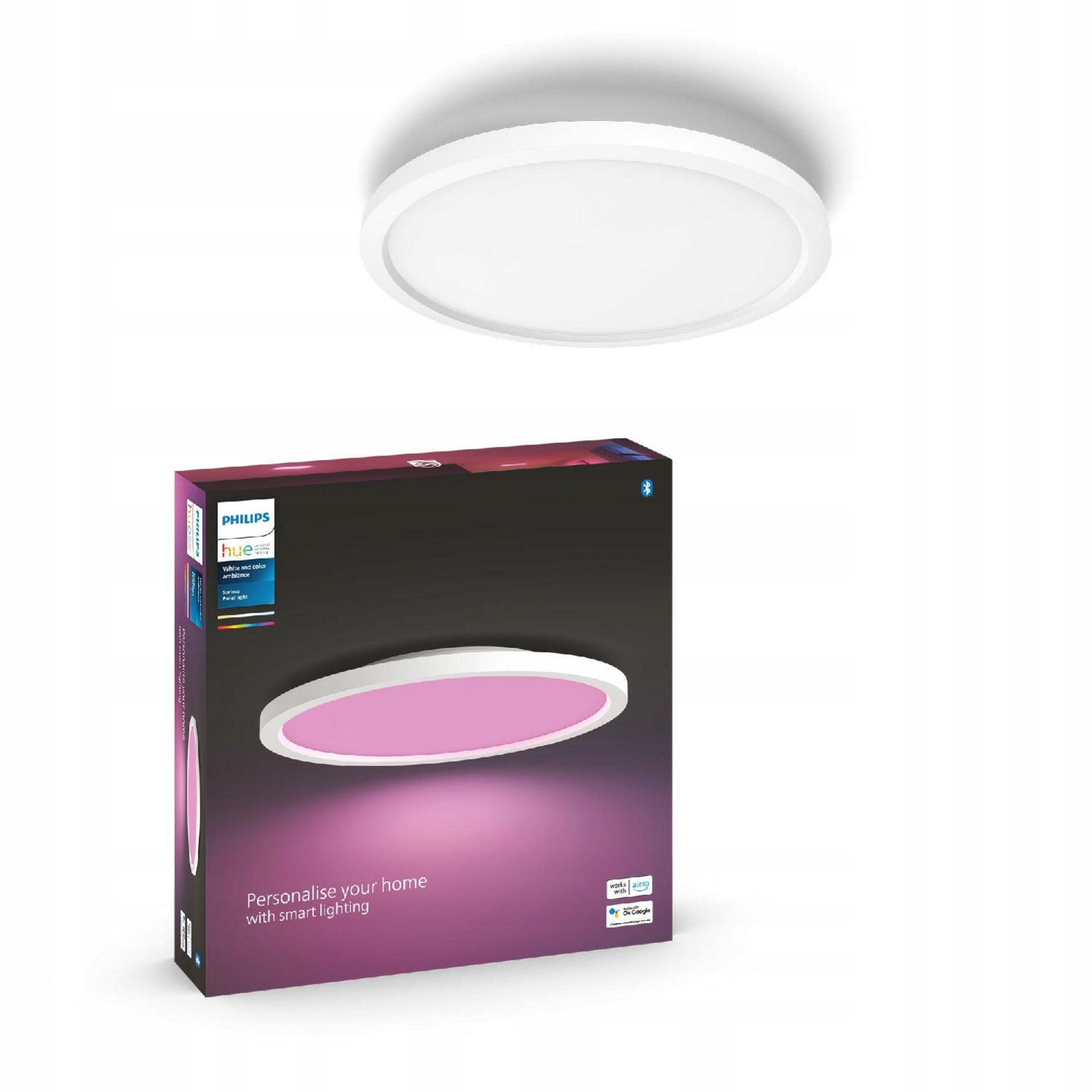 Philips Hue Surimu šikovný Led stropný panel 40W 2850lm Rgb Ø39cm biely