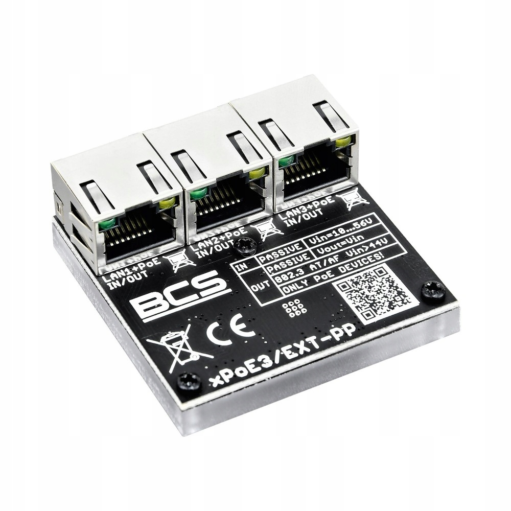 Switch PoE 3-portový BCS-xPoE3/EXT-PP extender