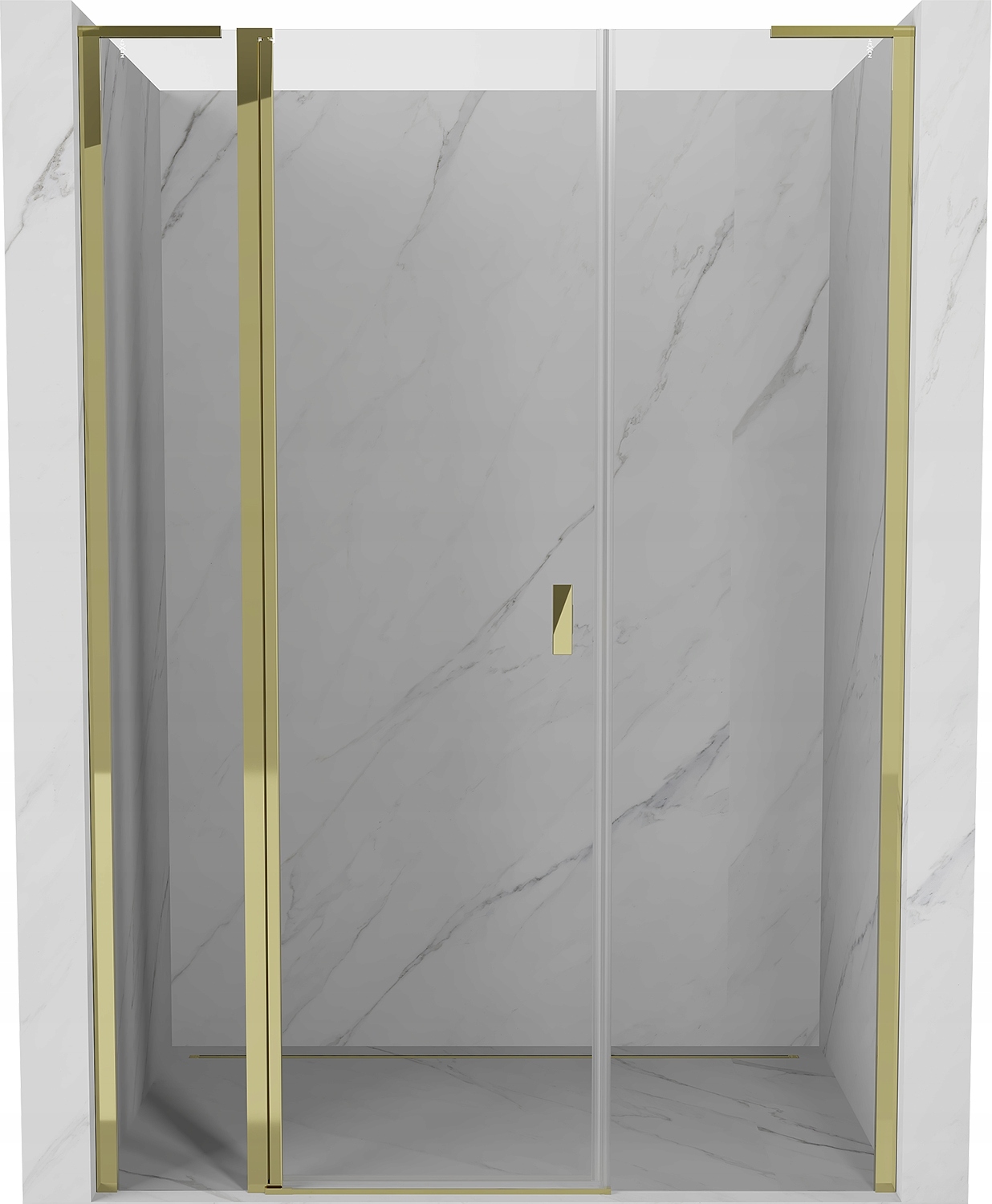 Mexen Mist L Drzwi Prysznicowe Uchylne 140 CM Transparent Złote
