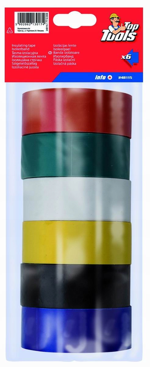 Taśmy izolacyjne, 19 mm x 3 m, 6 szt Marka Topex