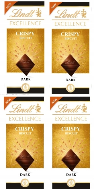 Levně 4x 100g Lindt Excellence Crispy Biscuit hořká čokoláda