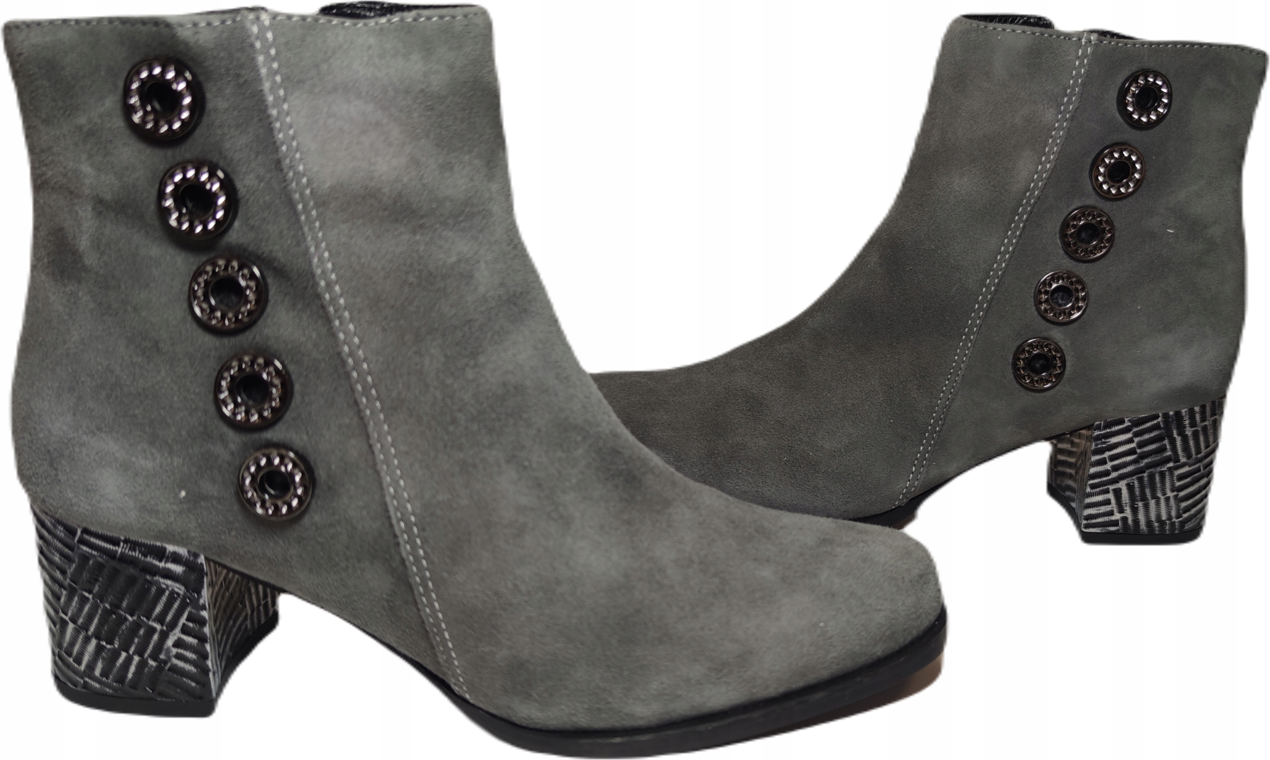 Kotníkové Boty Semiš Ozdoby Maciejka 03775 Šedá r36