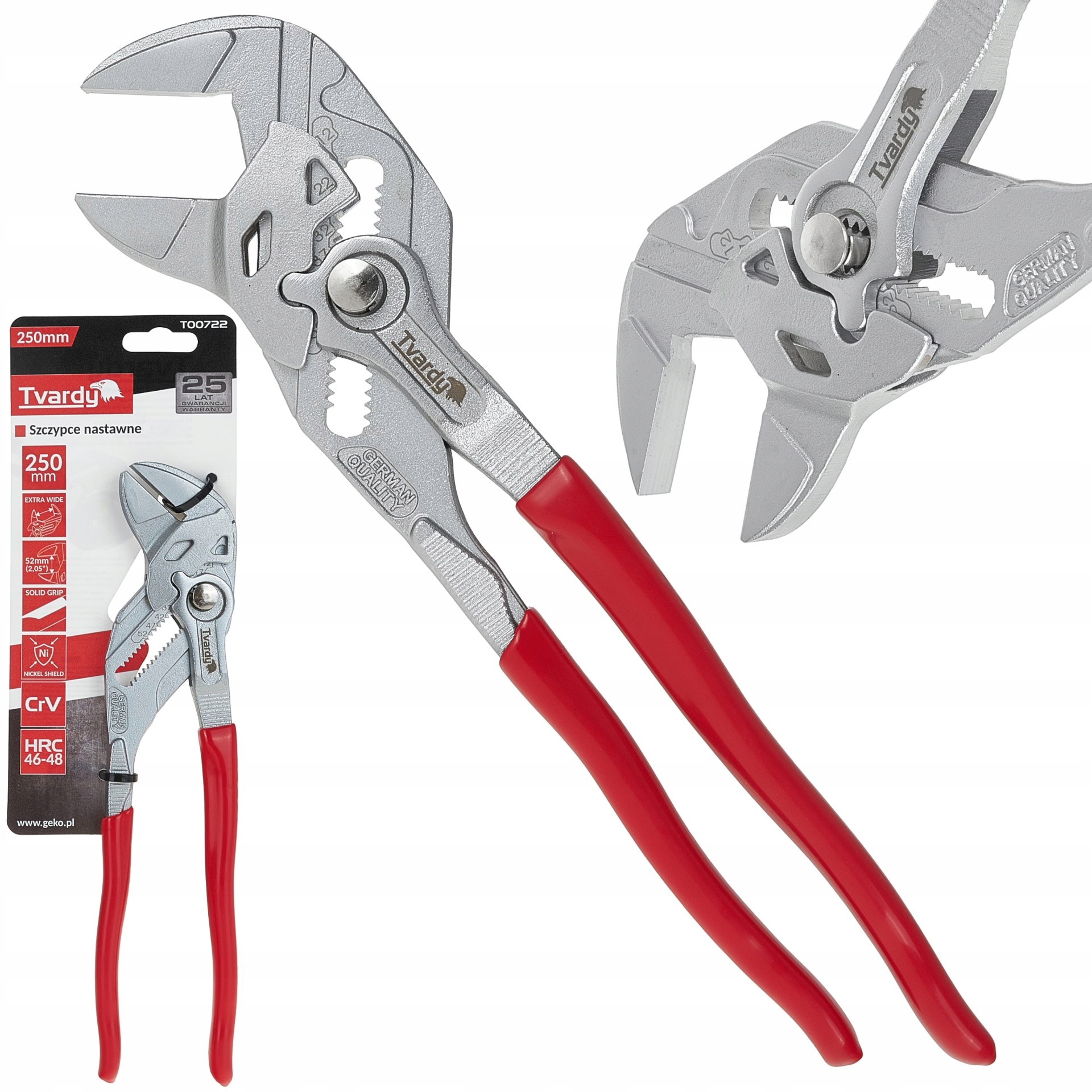 Klucz Szczypce Nastawne Regulowane Uniwersalne 52mm 250mm CrV T00722