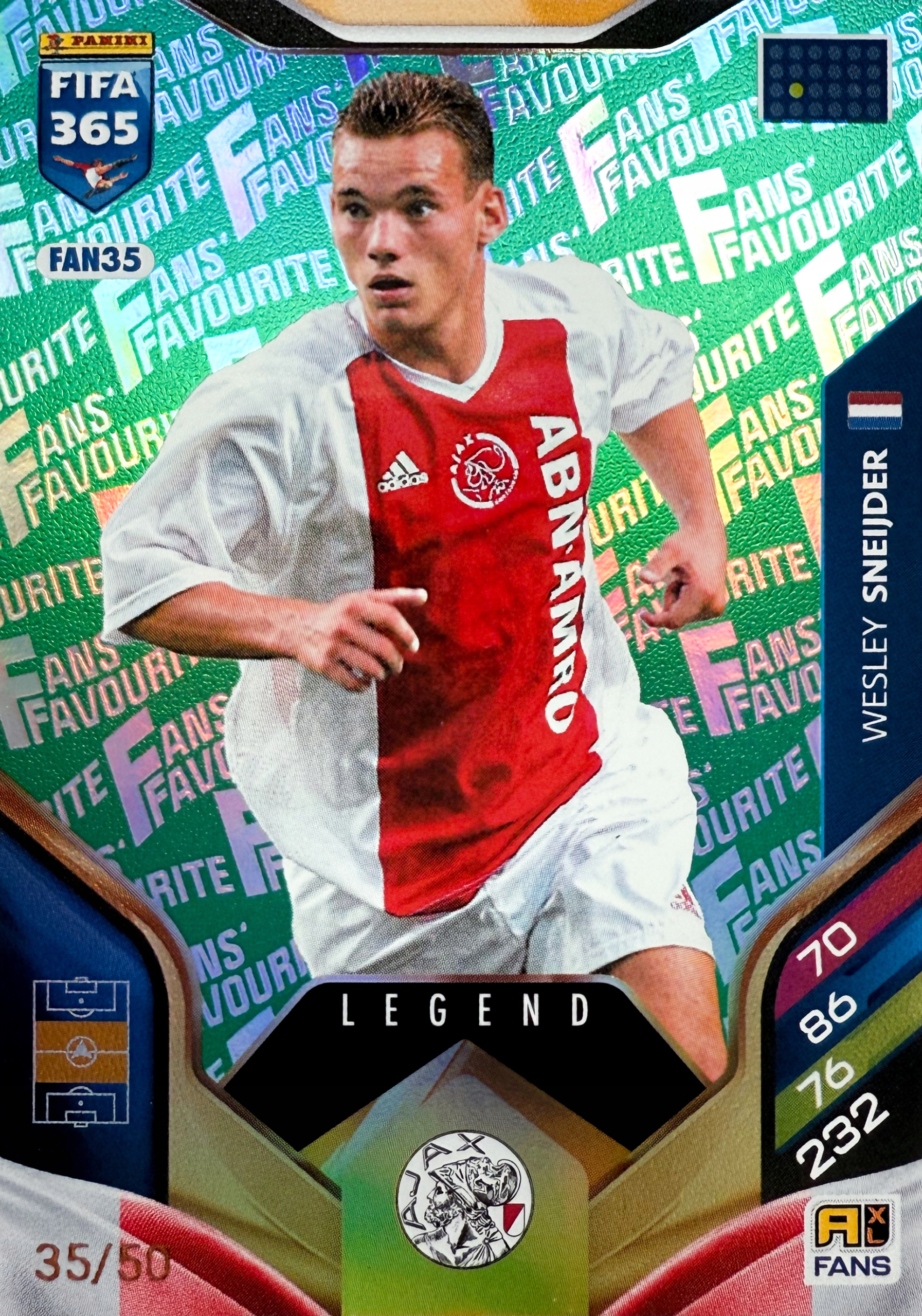 Panini Fifa 365 2026 Fans Favourite FAN35 Wesley Sneijder Green 35/50