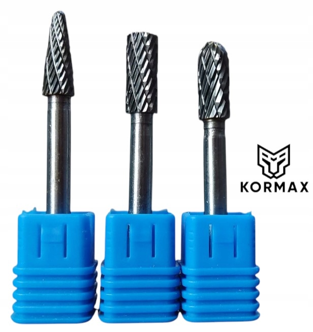 Rychlootáčkový frézovací rotační pilník 8 mm na kov s karbidem Set 3ks