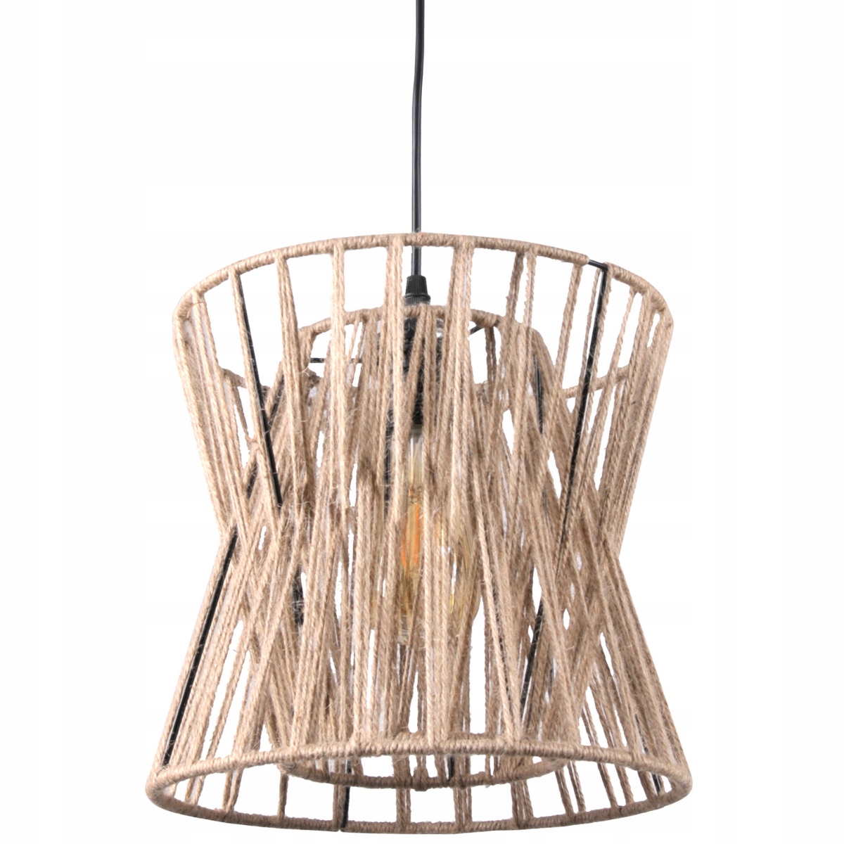 Závěsná lampa kulatá sisalová šňůra nad stůl boho loft 25 cm Polux