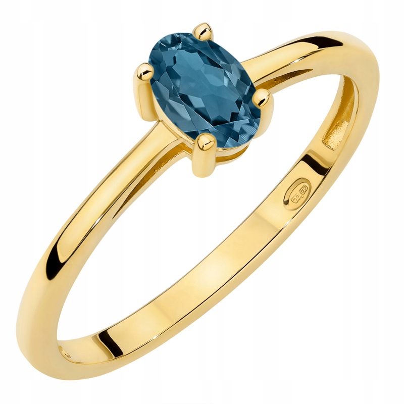 Zlatý Prstýnek Zásnubní pr. 585 s oválným topazem 0.50 ct 14k