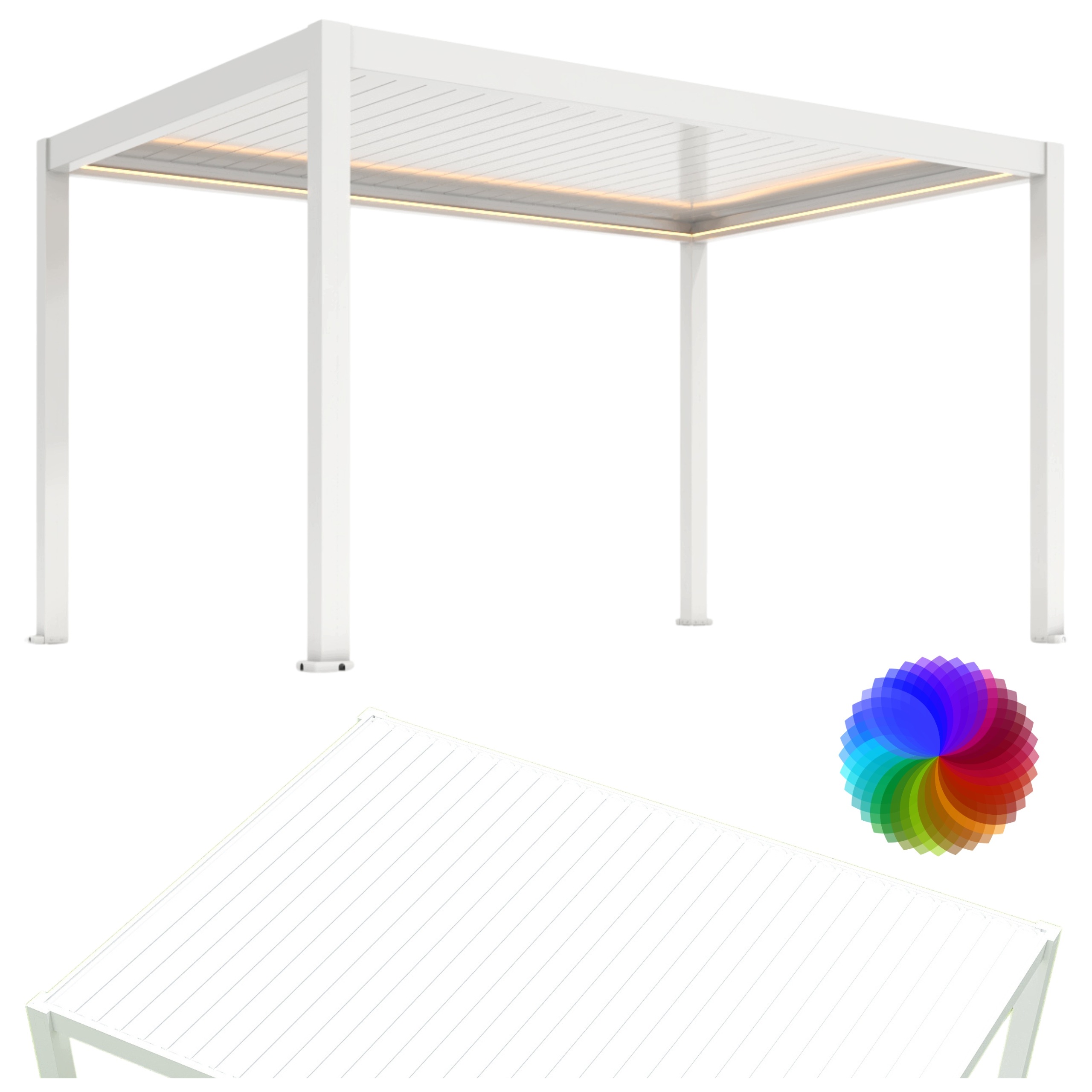 Zadaszenie Tarasu Pergola Aluminiowa Ogrodowa Biała Led Altana Premium 3X4M