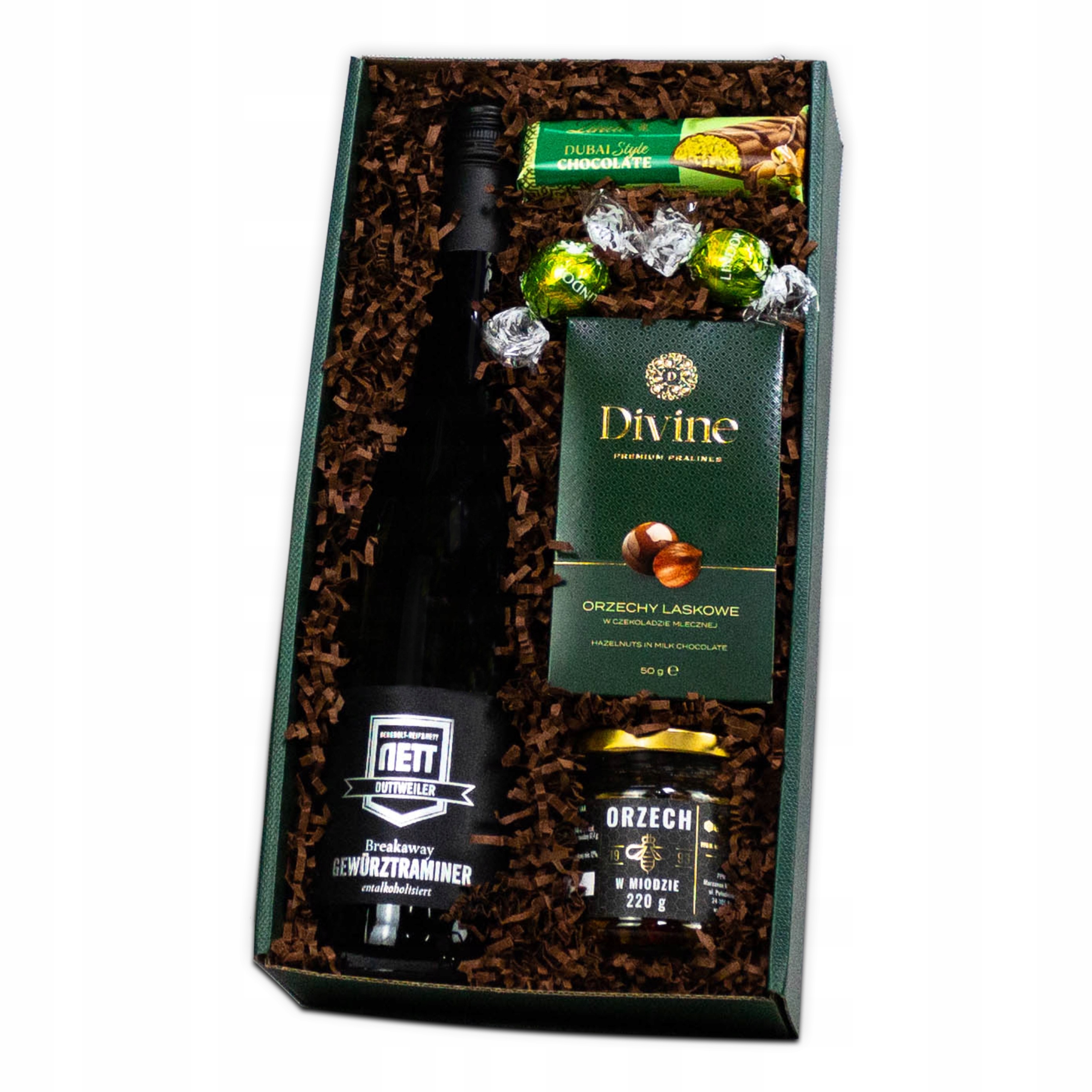 Levně Elegantní Dárkový Box Víno Ořech V Medu Tyčinka Dubai Pistácie