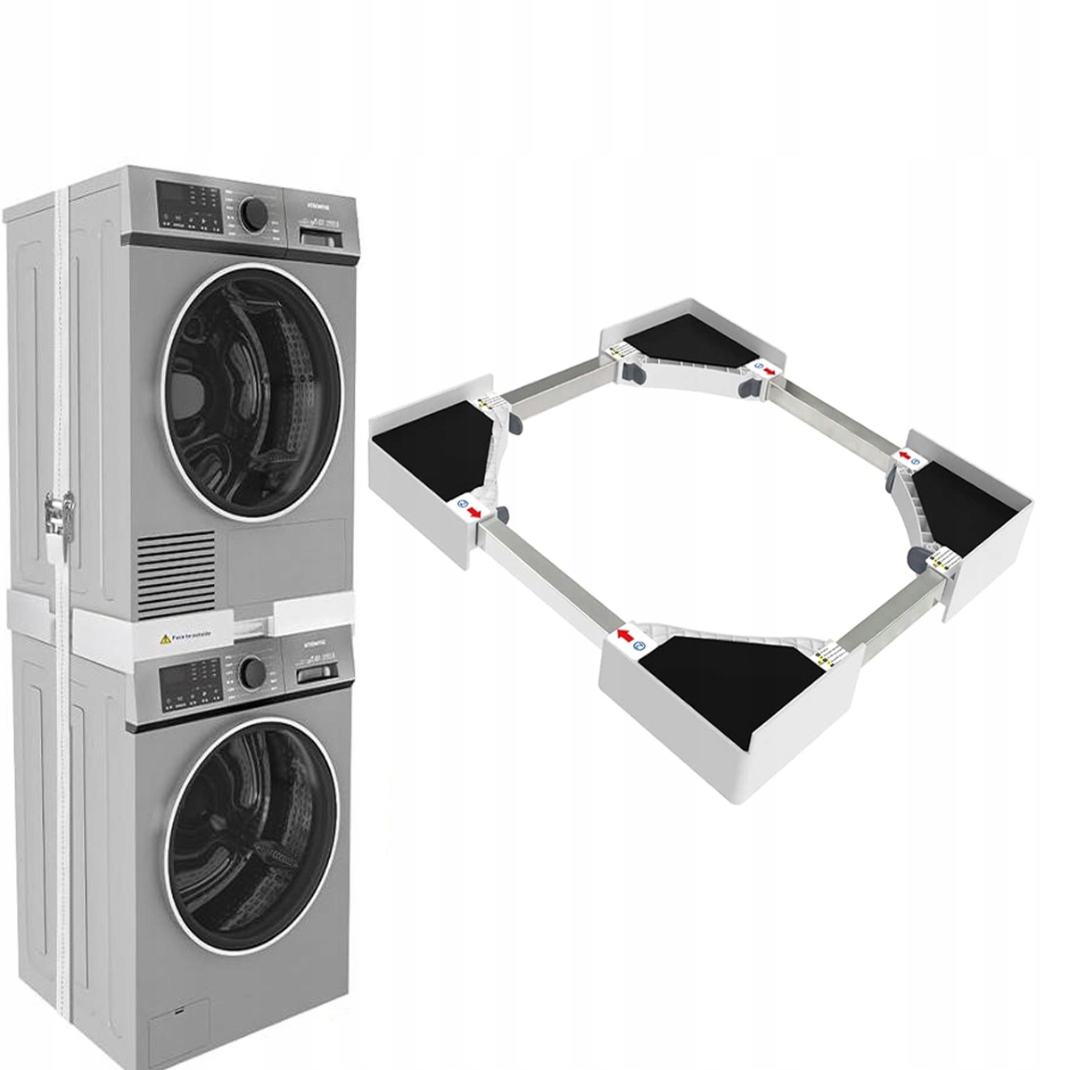 Stojak Na Pralkę Suszarkę Uniwersalny 46 CM-72 CM Mata Antypoślizgowa