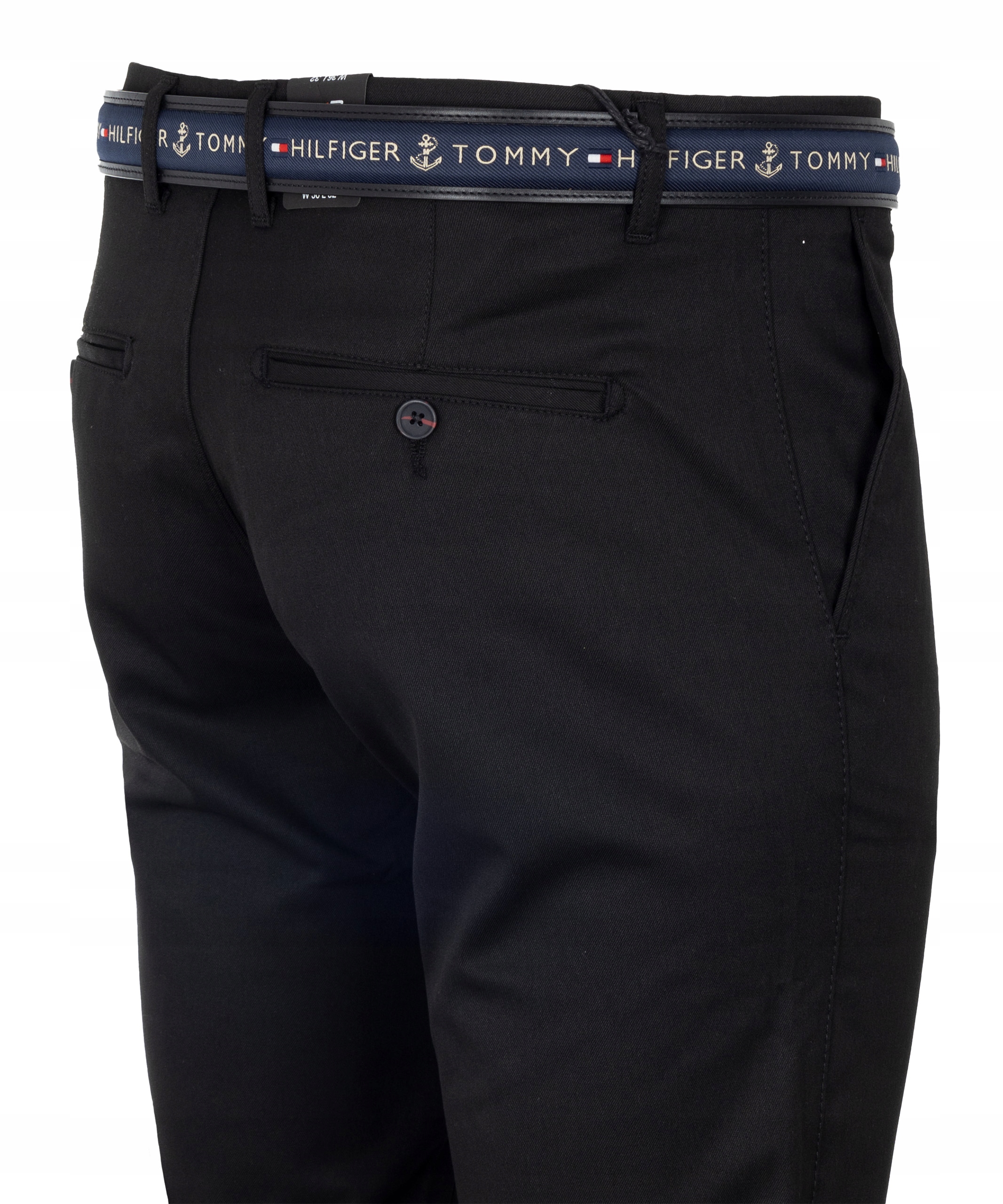 SPODNIE MATERIAŁOWE CHINOSY CZARNE PROSTE W31 84cm