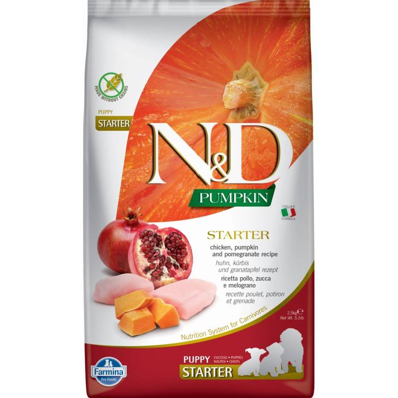 N&d Pumpkin Dog Puppy Starter 2,5 kg Suché Krmivo pro štěňata Kuřecí dýně