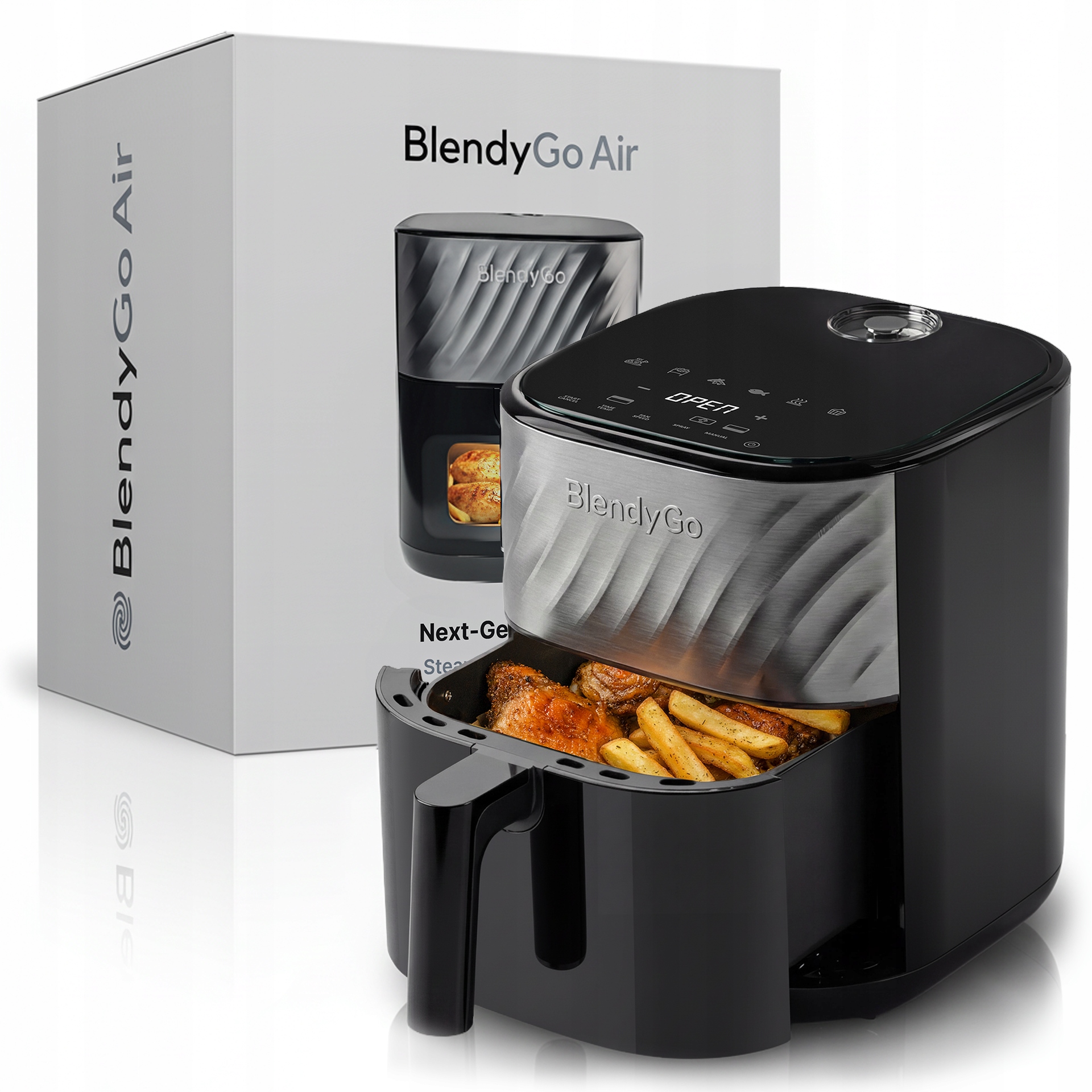Teplovzdušná fritéza Airfryer BlendyGo Air s funkciou pary, 6 l, 2100 W