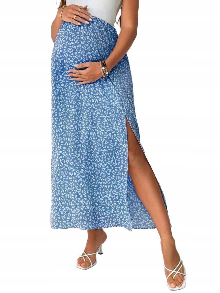 S SPÓDNICA CIĄŻOWA W DROBNE KWIATY