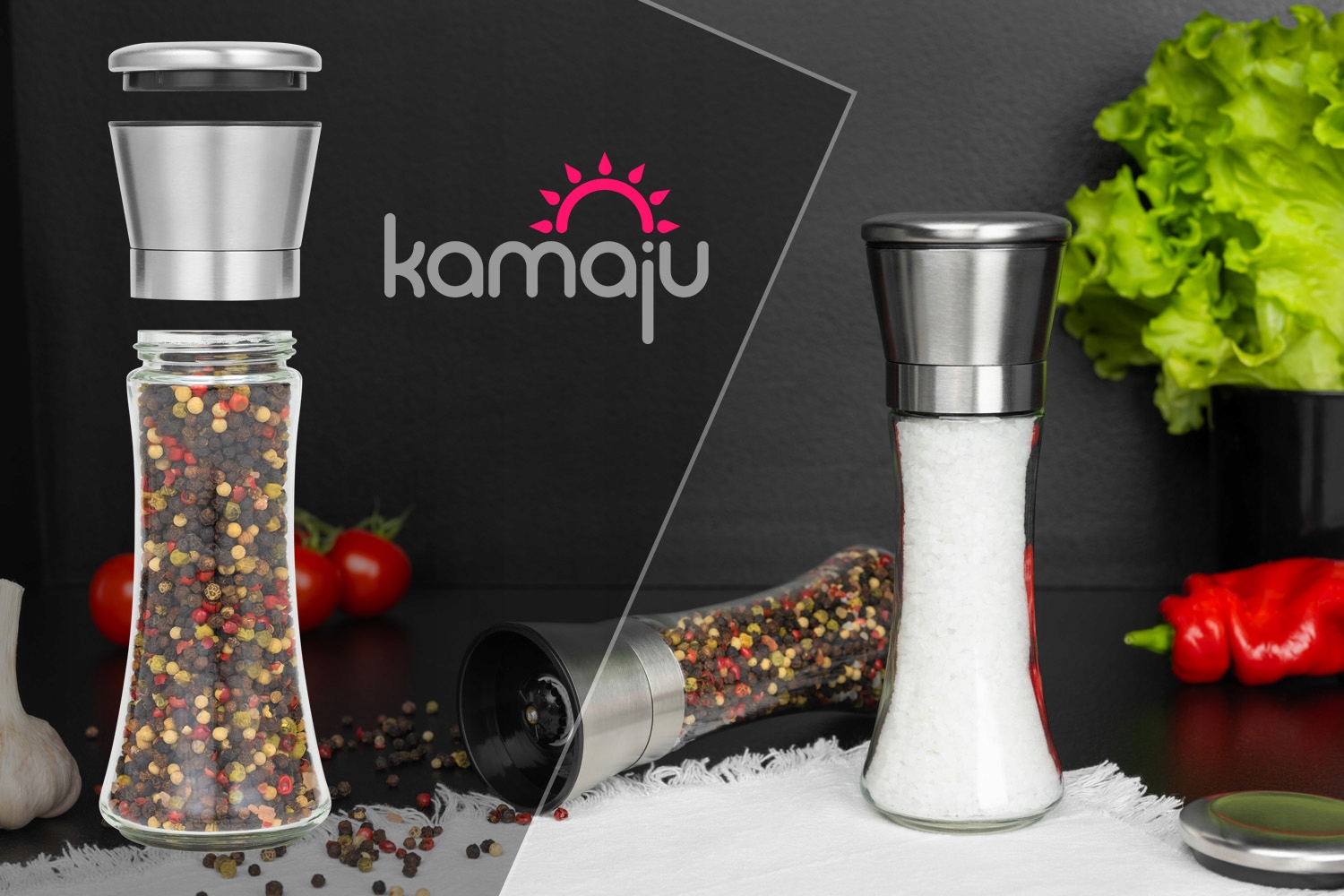 CERAMICZNY MŁYNEK DO MIELENIA SOLI PIEPRZU PRZYPRAW 210ml OBUDOWA INOX Opakowanie Pojedyncze