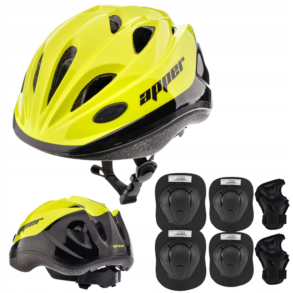 Kask Na Rolki Rower Dla Dziecka Regulowany 52-56 cm Zestaw Ochraniaczy M