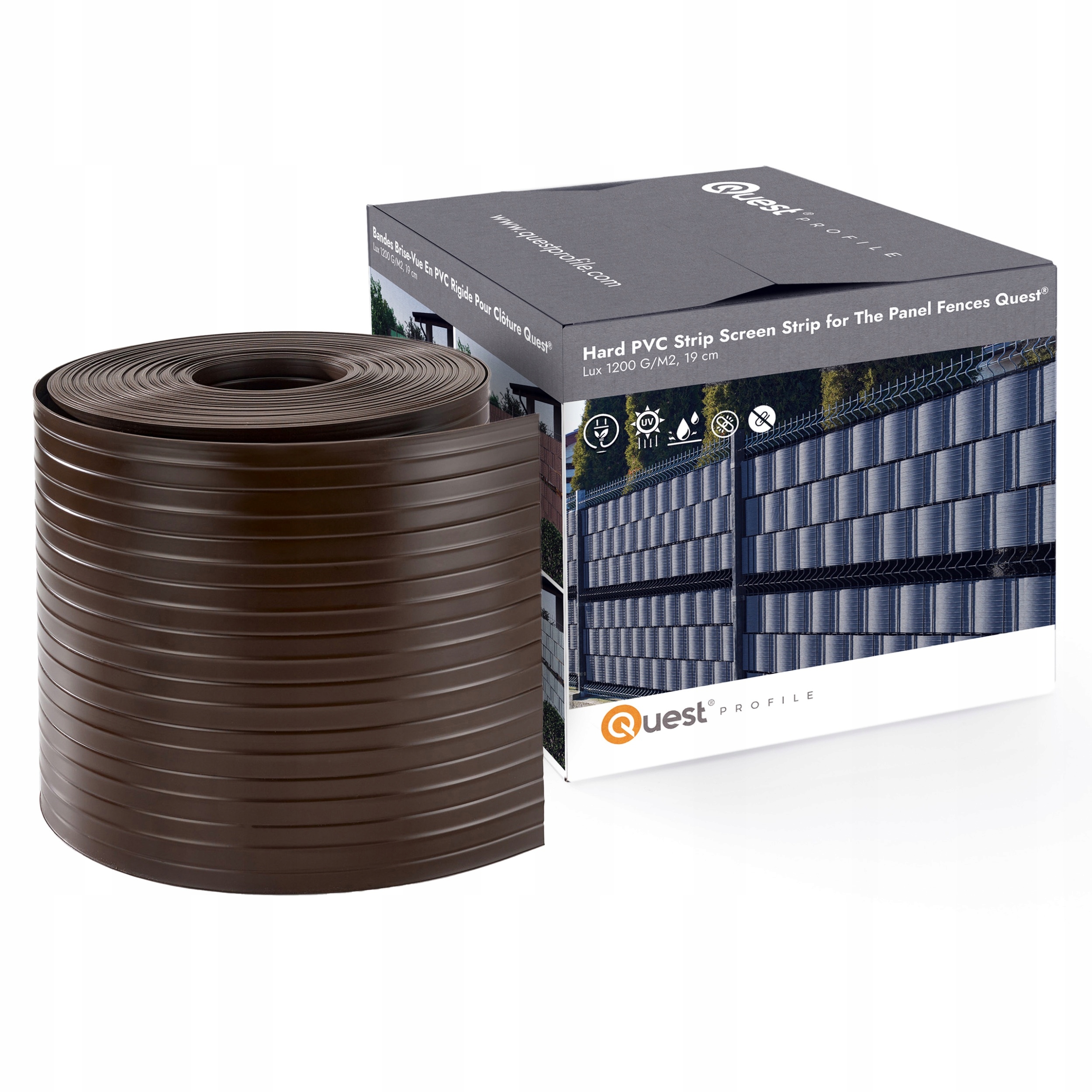 Stínící panelové pásy, kryt na oplocení Silná 900 g/m2, hnědá, 26 m