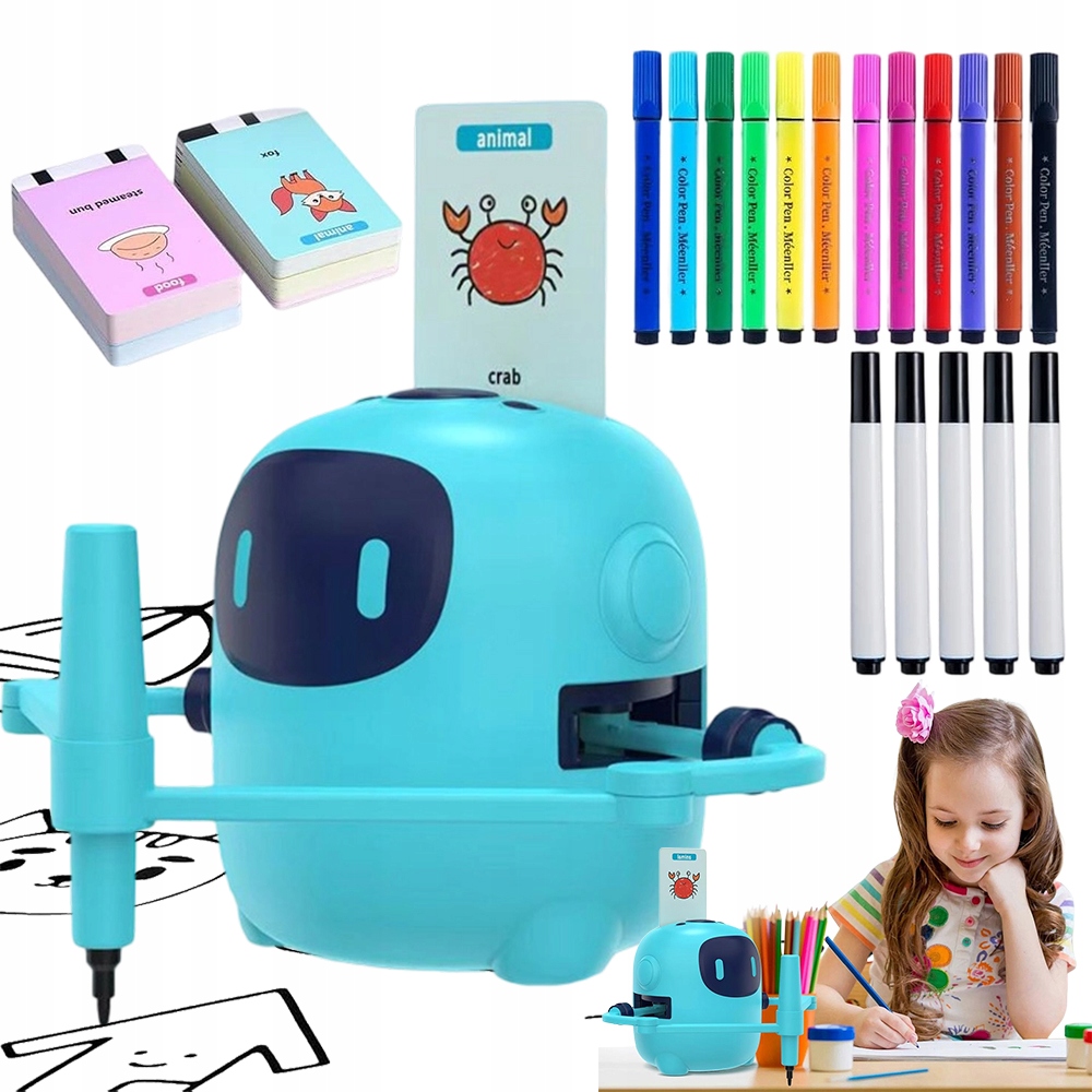 Robot Do Rysowania 150 Kart Automatyczny Edukacyjny Z Pisakami Dla Dzieci