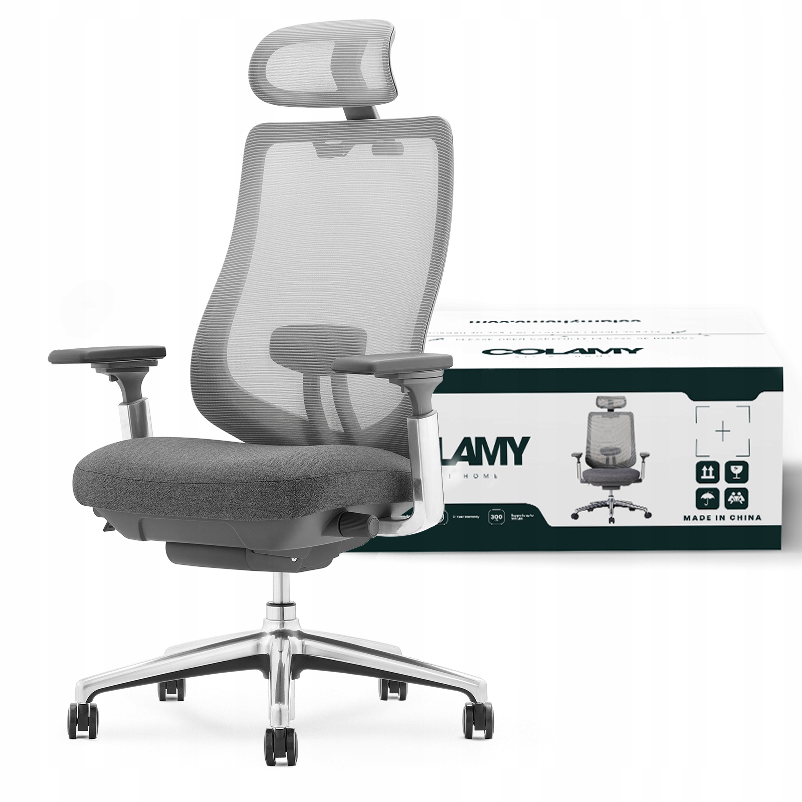 Fotel obrotowy COLAMY szary