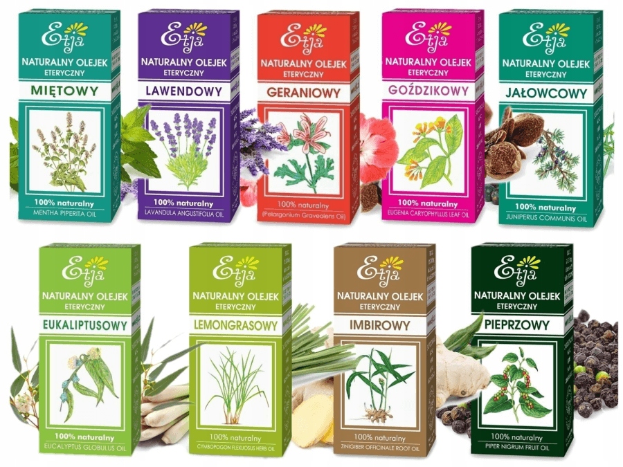 Zestaw naturalnych olejków eterycznych bóle głowy