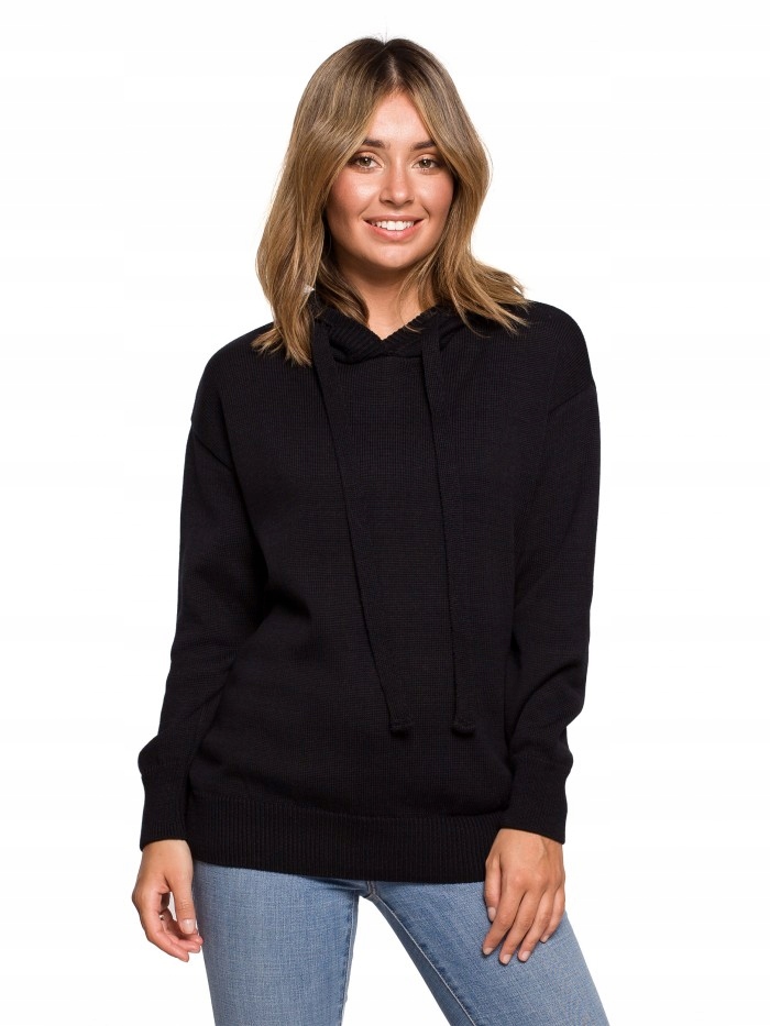 

Eu S/m BK073 Sweter z kapturem - czarny Eu S/m