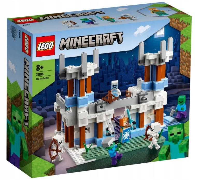 KLOCKI LEGO MINECRAFT 21186 LODOWY ZAMEK PREZENT