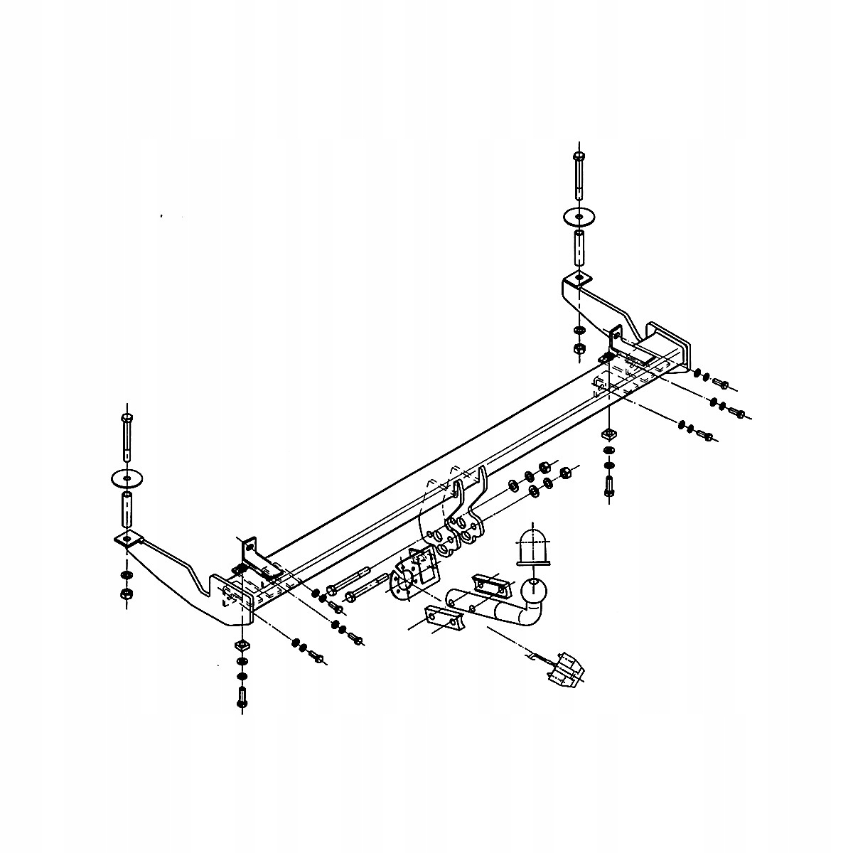 Hak holowniczy do Fiat Doblo 1 223 I Kombivan 00-09 MODUŁ WIĄZKA 13 PIN Producent Steinhof