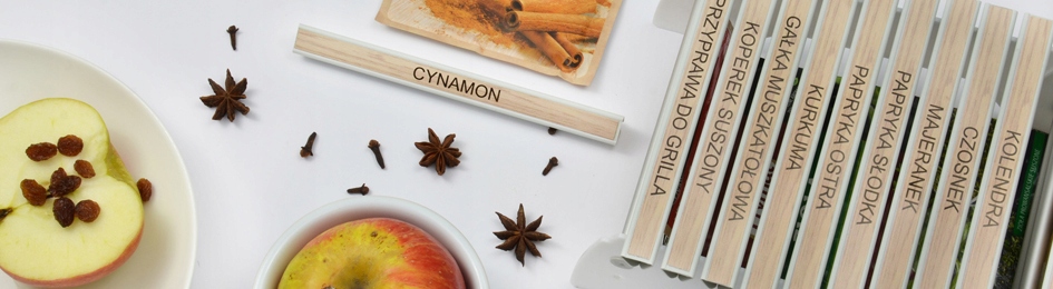 PRZYPRAWNIK COMBO NISKI biały +4 x naklejki Rodzaj na przyprawy