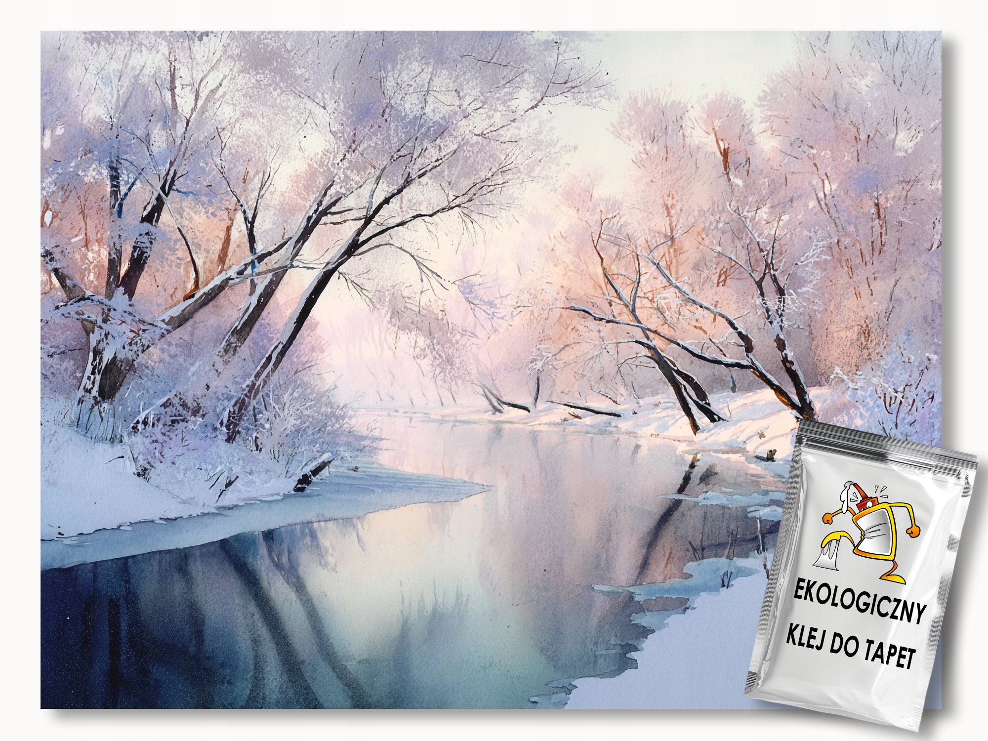 Fototapeta Flizelina Krajina Příroda Řeka Stromy Zima Sníh 208x146 lepidlo