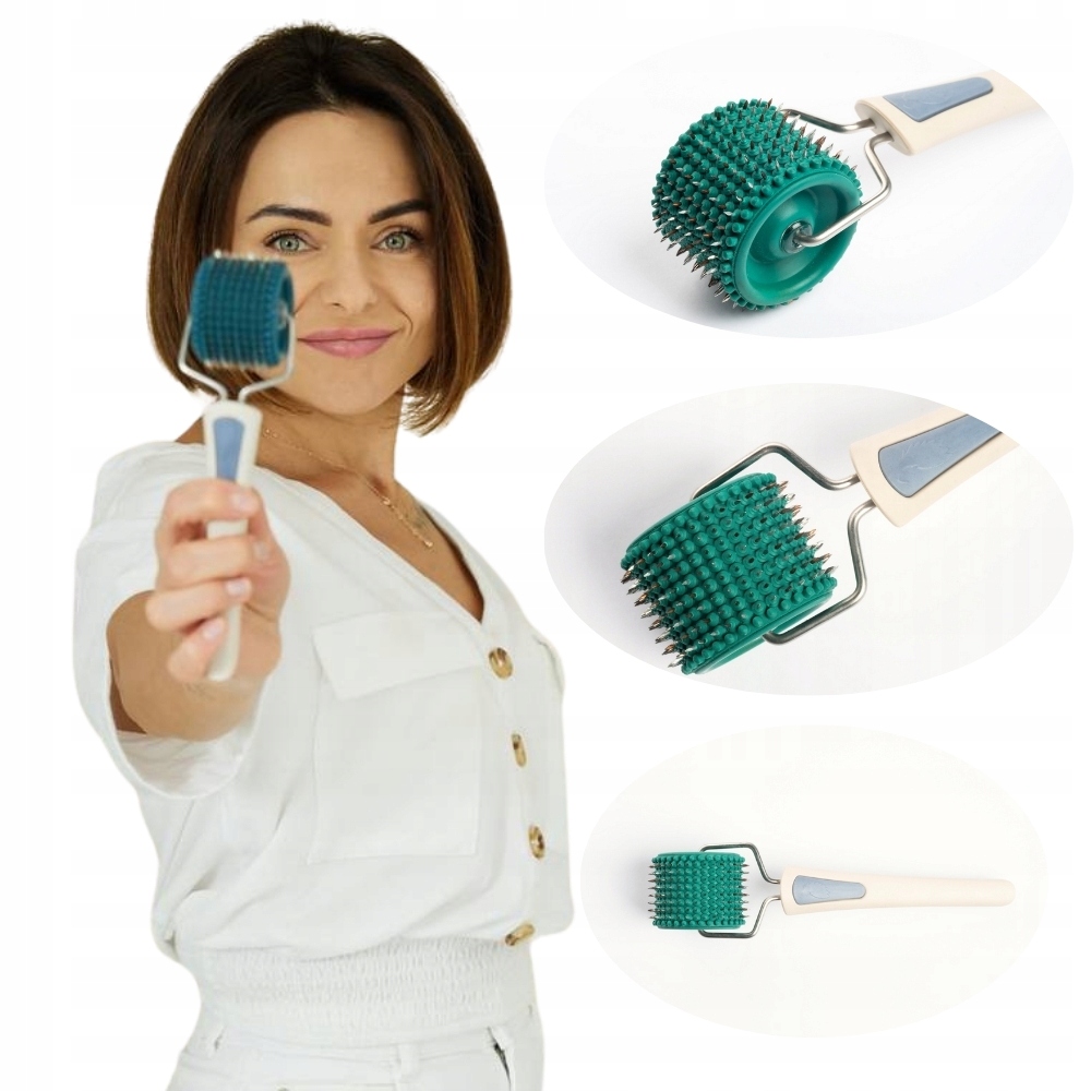 Aplikator Lyapko Wałek do masażu twarzy z igłami 3,5 mm Bezniklowy zielony