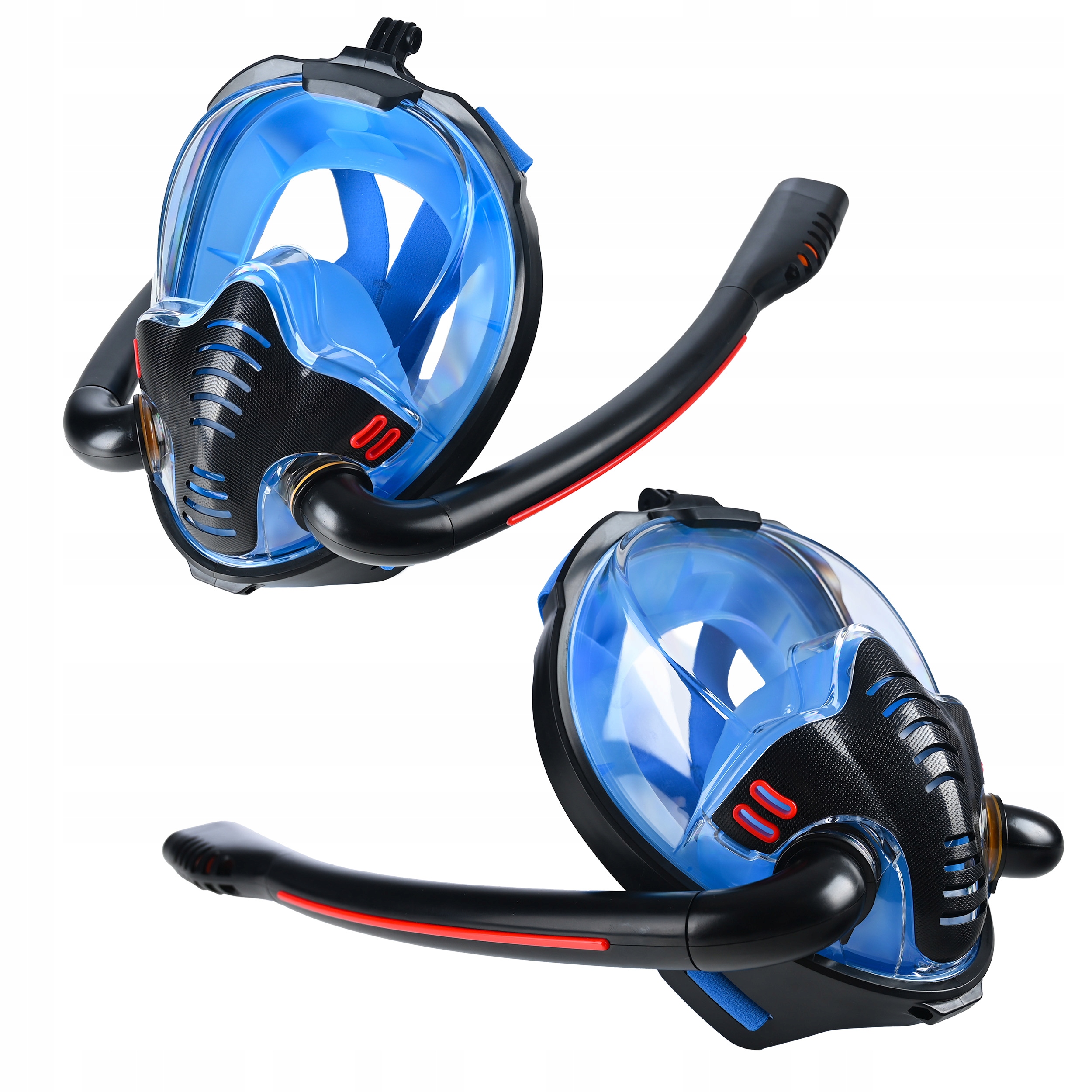 Maska do Nurkowania Snorkelingu Pełnotwarzowa Na Całą Twarz 2 Rurki L/XL