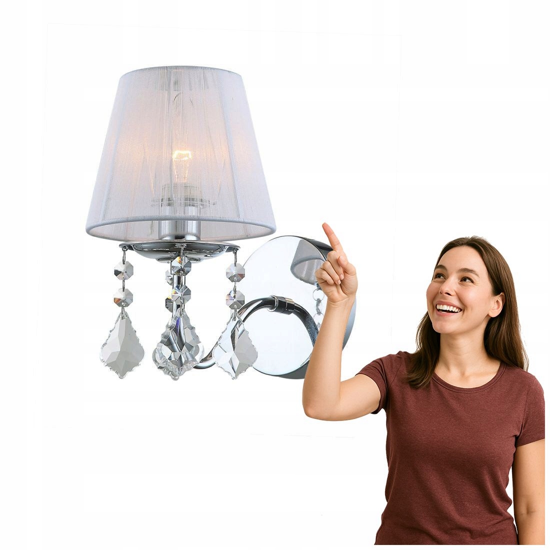 Nástěnná lampa Cornelia Glamour Bílá/Chrom do interiéru Italux