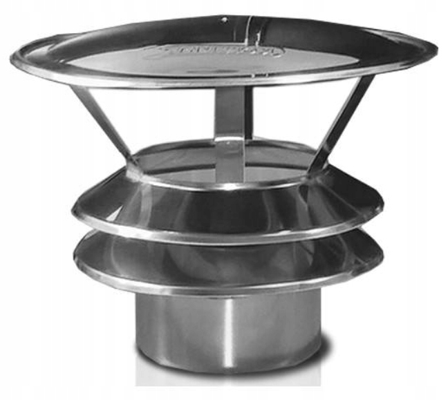 Ks slunečníková stříška se 2 kroužky, nástavec na komín, průměr 250 0,8 mm, kyselý