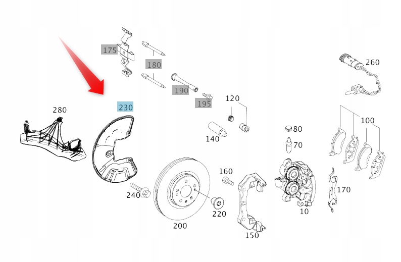 Kotevní Štít Mercedes ML Gl Gle A1664210120