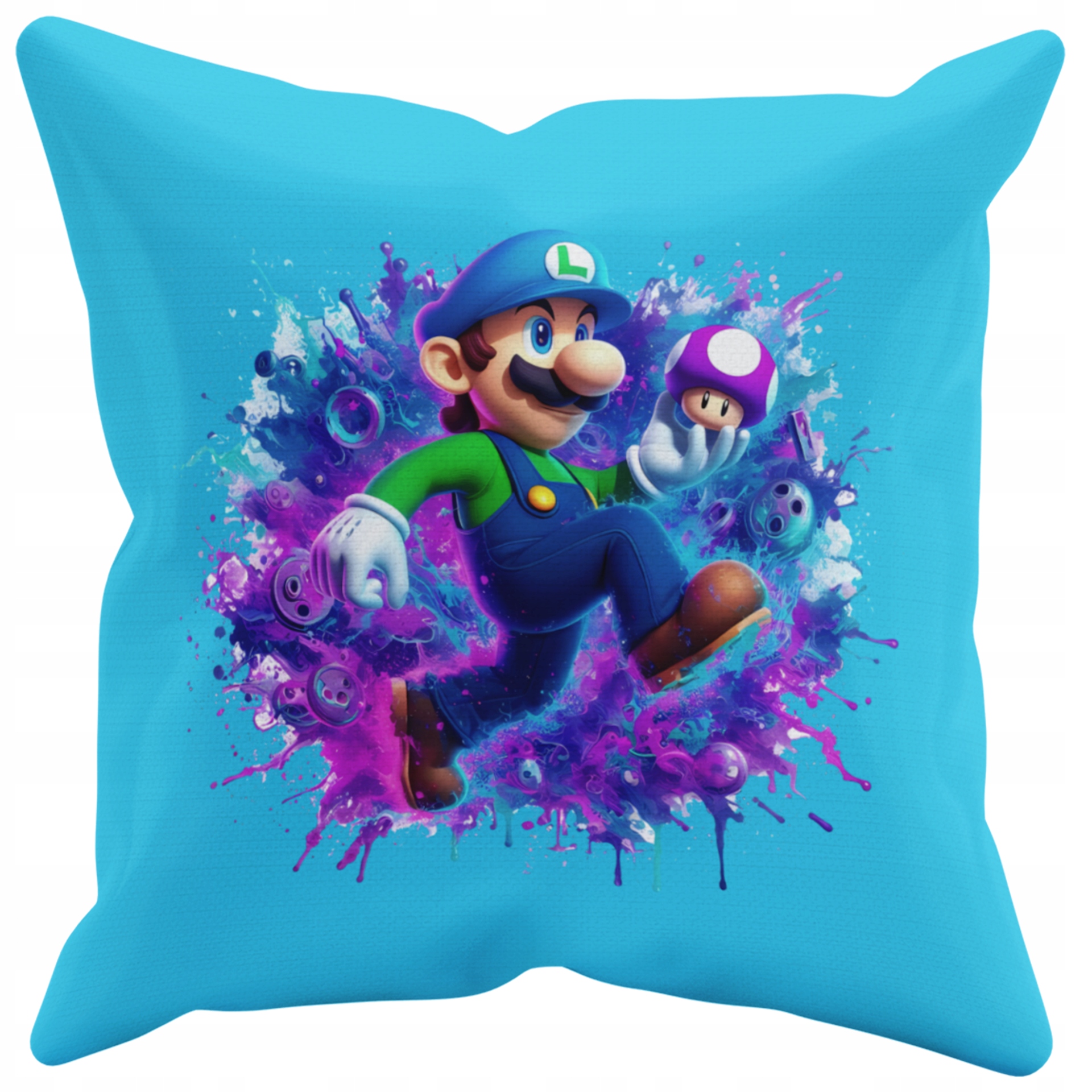 POSZEWKA NA PODUSZKĘ JAŚKA DO PRZEDSZKOLA MARIO LUIGI + IMIĘ GRATIS Kolor dominujący odcienie niebieskiego